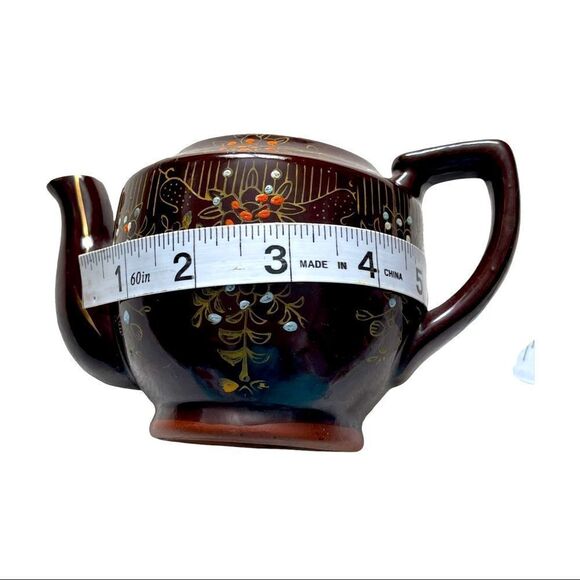 Japan 1940’s Vintage Moriage Brown Teapot Small - Picture 11 of 14